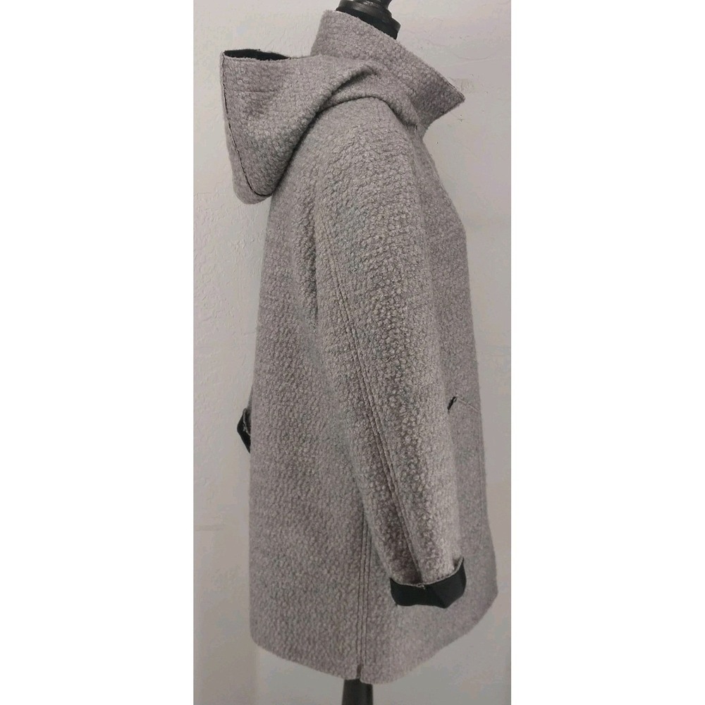 Vince Camuto Gray‎ Boucle Wool Blend Hooded Long Coat Jacket Womens Size M - Picture 4 of 10